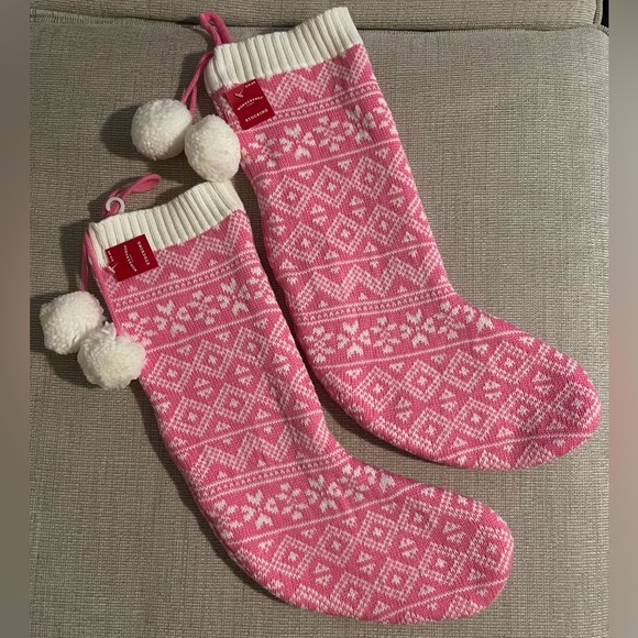Pink and White Christmas Stockings - Picture 4 of 4